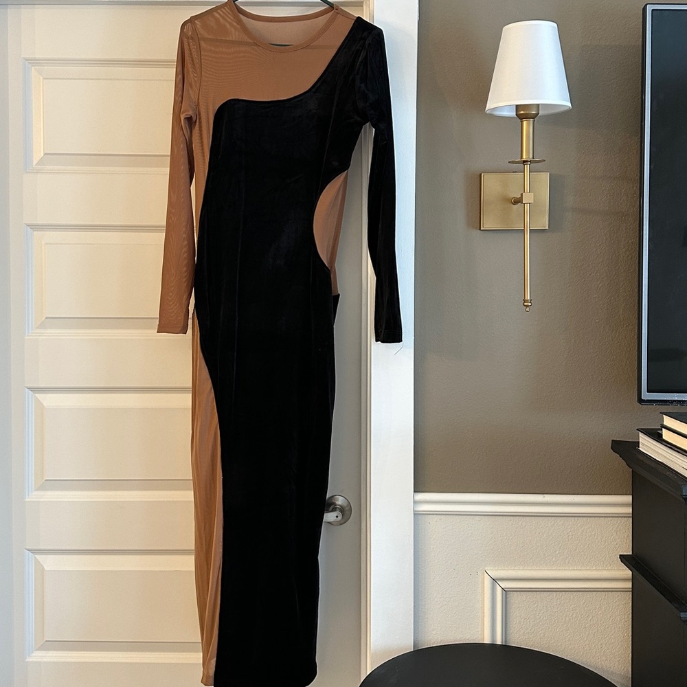 Velvet/mesh maxi
